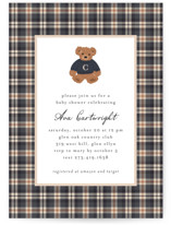 Teddy Bear Monogram Baby Shower Invitations