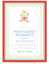 Cross-Stitched Sampler Baby Shower Invitations