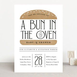 Bun in the Oven Baby Shower Invitations