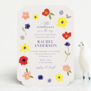 press flowers Baby Shower Invitations