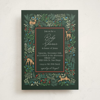 Deer Forest Baby Shower Invitations