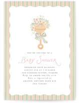 Floral Rattle Baby Shower Invitations