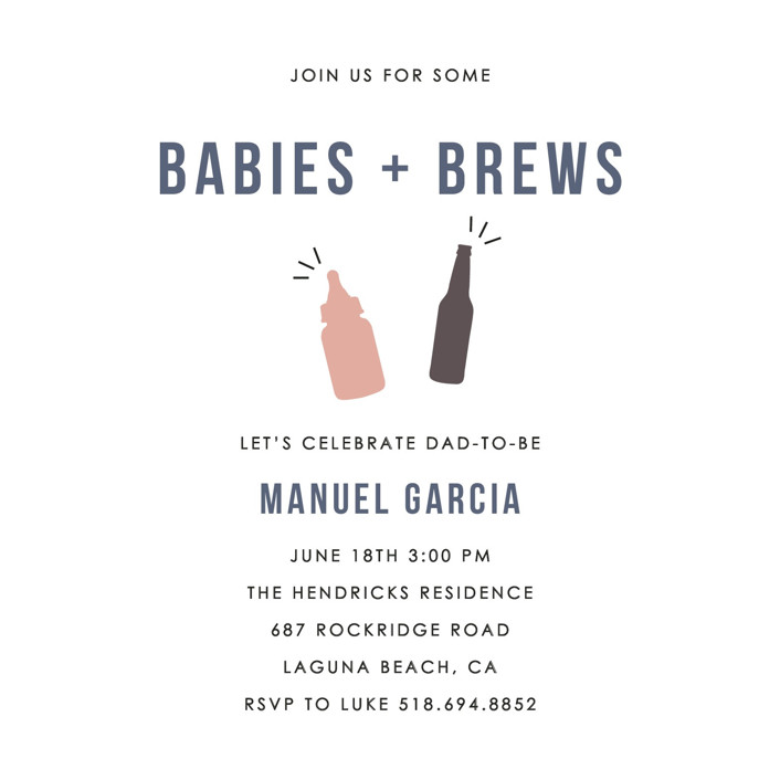 Babies and Brews Baby Shower Invitations by Amanda Sager Minted