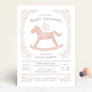 Rockabye Horse Baby Shower Invitations