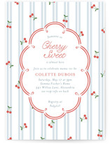 Cherry Sweet Stripe Baby Shower Invitations
