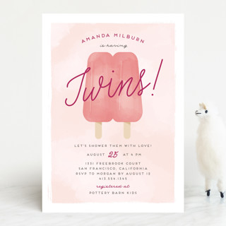 Popsicle Twins Baby Shower Invitations