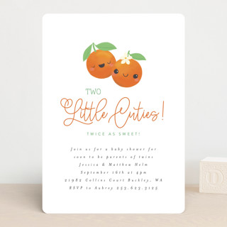 Two Little Cute Baby Shower Invitations