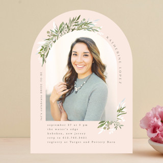Greenery arch Bridal Shower Invitations