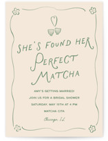Perfect Matcha Bridal Shower Invitations