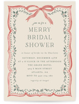 Ribbon Stripe Holiday Bridal Shower Invitations