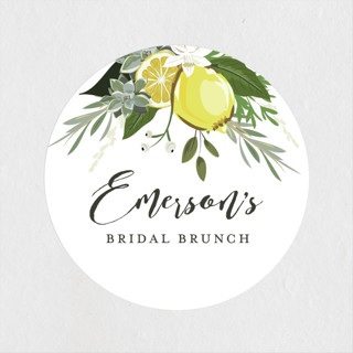 Citrus & Greens Bridal Shower Favor Stickers