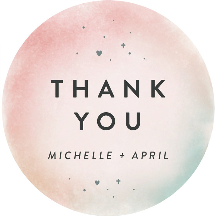 rainbow splash Bridal Shower Stickers by Stephanie Hawkes Minted