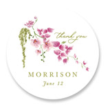 Cascading Florals Branch Bridal Shower Favor Stickers