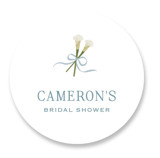 Lilly Bow Bridal Shower Favor Stickers