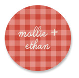 Gingham Garden Bridal Shower Favor Stickers