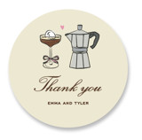 Espresso Bridal Shower Favor Stickers