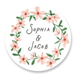 Flowers and Ribbon Bridal Shower Favor Stickers