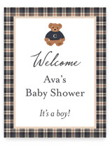 Teddy Bear Monogram Baby Shower Welcome Signs