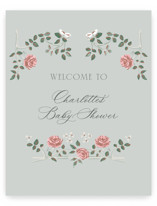 Parisian Roses Baby Shower Welcome Signs