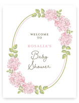 Garden Rose Doily Baby Shower Welcome Signs