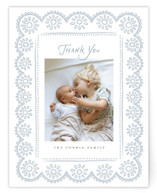 Handdrawn Eyelet Flat Birth Announcements Thank You Cards
