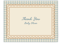 Vintage placemat Flat Birth Announcements Thank You Cards