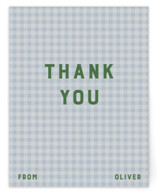 Modern Gingham Flat Birth Announcements Thank You Cards