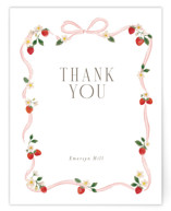 Fraises de bois Flat Birth Announcements Thank You Cards