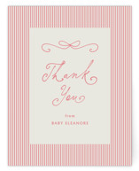 Tiny Bow Script Flat Birth Announcements Thank You Cards