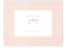 Preppy fabric Flat Birth Announcements Thank You Cards