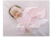 Formal Classic Flat Birth Announcements Thank You Cards
