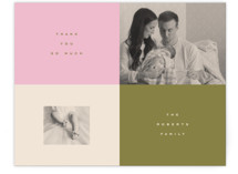 colorblocks Flat Birth Announcements Thank You Cards