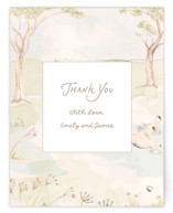 Dreamy Lake Flat Birth Announcements Thank You Cards