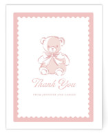 Sweet Teddy Bear Flat Birth Announcements Thank You Cards