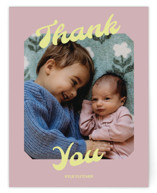 Retro Flat Birth Announcements Thank You Cards