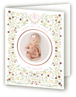 Cottagecore Foil-Pressed Birth Announcement Thank You Cards 