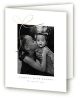 Little Bow Foil-Pressed Birth Announcement Thank You Cards 