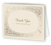 scallop watercolor Foil-Pressed Birth Announcement Thank You Cards 