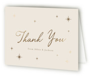 Scattered Stars Foil-Pressed Birth Announcement Thank You Cards 