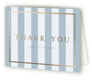 Modern Stripe Foil-Pressed Birth Announcement Thank You Cards 