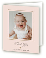 Tiny Heart Detail Foil-Pressed Birth Announcement Thank You Cards 