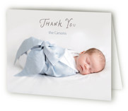 Handdrawn Foil-Pressed Birth Announcement Thank You Cards 