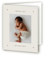 Mini Dot Foil-Pressed Birth Announcement Thank You Cards 