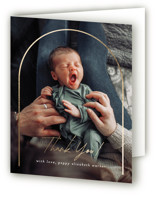Classic Arch Foil-Pressed Birth Announcement Thank You Cards 