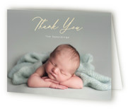 Overjoyed Foil-Pressed Birth Announcement Thank You Cards
