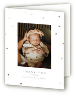 Heart Sprinkle Foil-Pressed Birth Announcement Thank You Cards 
