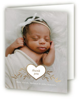 Heart Crest Foil-Pressed Birth Announcement Thank You Cards 