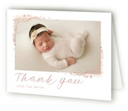 Delicate Collage Foil-Pressed Birth Announcement Thank You Cards 