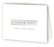 Modern Stats Foil-Pressed Birth Announcement Thank You Cards 