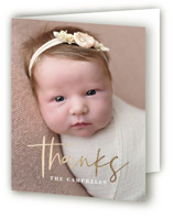 gilded introduction Foil-Pressed Birth Announcement Thank You Cards 